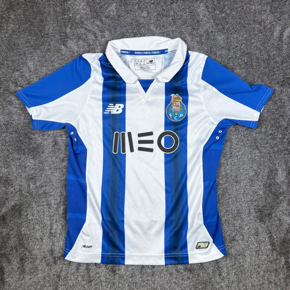 New Balance FC Porto Home Soccer Jersey Youth Medium Blue White Stripes MEO